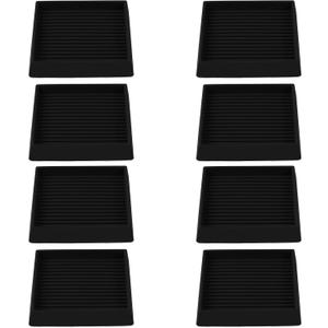 3x3 Square Rubber Furniture Caster Cups, Anti-Sliding Furniture Pads Bed Stopper Floor Protectors with Grip - Protect Any Flooring