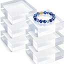 Hacaroa 6 Pieces Acrylic Square Display Block, 3 x 3 x 1 Inches Clear Polished Acrylic Cube Risers, Solid Jewelry Display Pedestal Stand Showcase Holder Base for Ring, Perfume, Photography Props