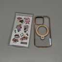 CASEKOO Desert Titanium 360 Polished for iPhone 15 Pro Case with Spin Magnetic Stand [Compatible with Magsafe][16FT Military Protection] Clear Back Titanium Alloy Sturdy Stand 6.1'', Rose Gold