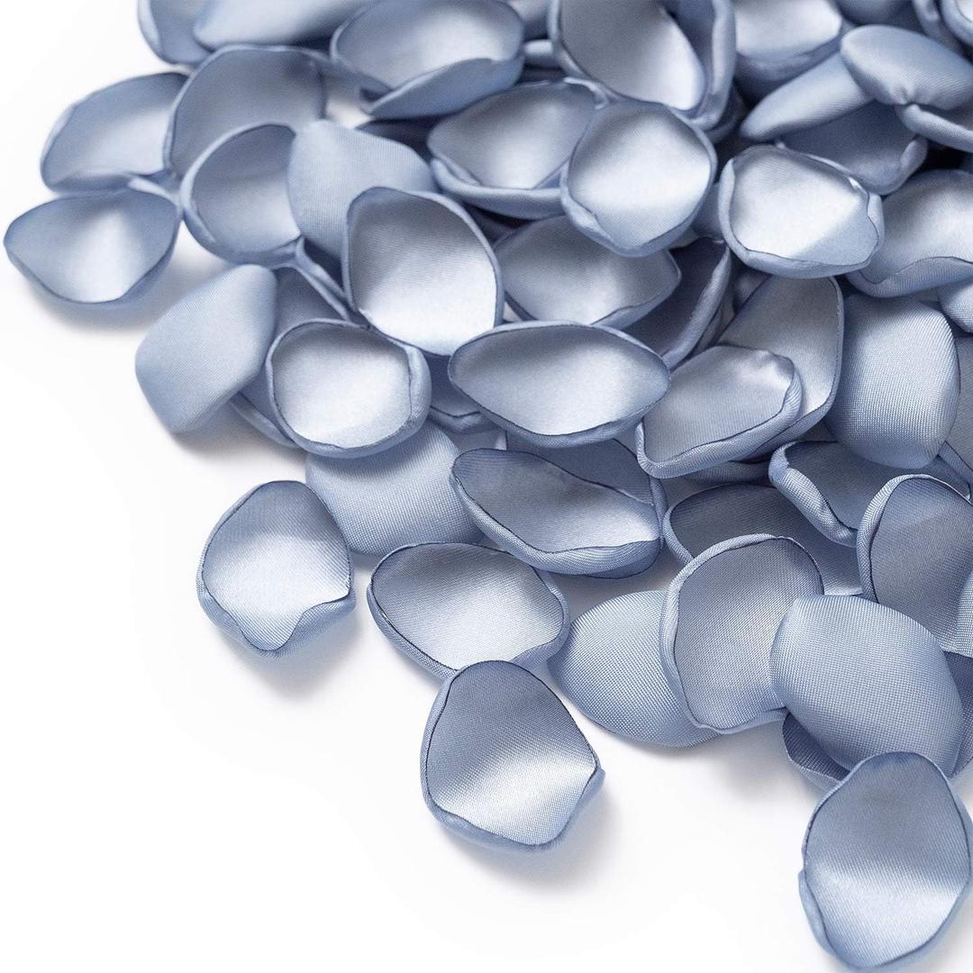 Ling's Moment Rose Petals, Silk Flower Petals for Wedding/Aisle/Flower Girl Baskets/Table Centerpiece Décor, etc. Dusty Blue Baby Blue 200pcs