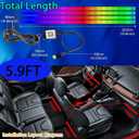 STONEBANKS 5.9FT Car LED Strip Lights, 72LEDs Smart RGB Car Interior Lights with APP & Remote Dual Control, Multicolor Music Sync and Mic Mode 4-in-1 Lines Design LED Lights for Car Decor