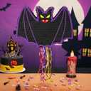WERNNSAI Halloween Pinata - Halloween Party Decoration Scary Hallo-ween Pinata for Kids Baby Hallo-ween Costumes Party Purple Evil Bat Design Hallows Eve Decor Favor with Bat & Blindfold