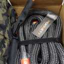 Kinetic Recovery Tow Rope: 1.26" x 30ft Snatch Strap with Soft Shackles Heavy Duty Offroad Towing Straps Kit for Trucks SUV UTV ATV Tractor Car Jeep - Black