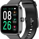 EURANS Smart Watch 45mm, AMOLED Fitness Watch with Heart Rate/Sleep Monitor Steps Calories Counter, IP68 Waterproof Activity Tracker Compatible with Android iOS (Black)