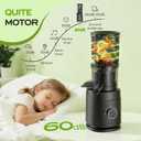 Juicer Machines, 150W Cold Press Juicer with Wide Chute, Slow Masticating Juicers, High Juice Yield for Leafy Greens, Fruits & Vegetables, Easy to Clean