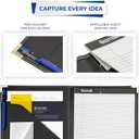 Samsill Classic Collection Business Portfolio - Executive Padfolio for Resume & Document Organizer - 8.5 by 11-Inch Legal Pad, Faux Leather with Brass Corners (Black)