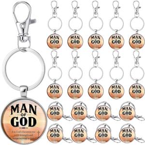 Fathers Day Christian Gifts Bulk for Church Man of God Keychains Religious Bible Verse Keychains