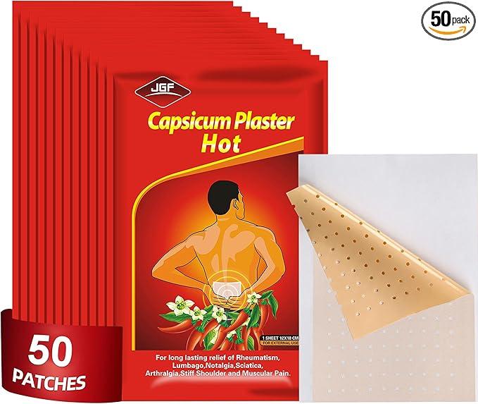 50 Count Capsaicin Patches,4.72"x7.08" Hot Capsicum Patch