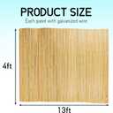 Bamboo Slat Fence 4ft H x 13ft L, Bamboo Privacy Fence 4ft High, Natural Bamboo Fencing, Decorative Bamboo Fence for Backyard, Balcony, Garden, and Pool Area