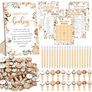 Patelai 321 Pcs Little Pumpkin Baby Shower Decorations Fall Thanksgiving Baby Shower Games Supply for Gender Reveal Party Games Friendsgiving a Little Pumpkin is on The Way