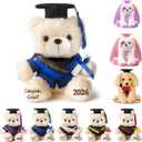 Graduation Teddy Bear Plush with Cap and Diploma, 8 inch (Blue), Medium