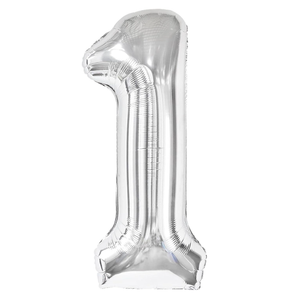 Pack of 3 1 Balloon, Number 1 Balloons 40 Inch, Silver Large Big Foil Number 1 Balloon for First Birthday Party Graduation Wedding Anniversary Baby Shower Bachelorette Decorationss Supplies (Silver)