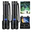 Rechargeable LED Flashlights High Lumens, 99,000 Lumen Super Bright Flashlight with 7 Modes & Waterproof, Powerful USB Rechargeable Handheld Flash Light for Camping Home(2 Pack)