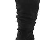 Mysoft Women's Wide Calf Knee High Boots Cowgirl Low Chunky Stacked Heel Wide Width Pointed Toe Slouchy Tall Boots with Zippers Size 7.5