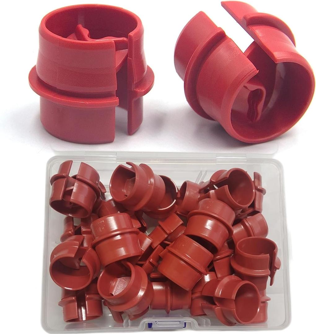 25pcs 3/4 Inch Non-Metallic Cable Connector - Snap Style Installation - Labor Saving, for Confined Areas - Three Cables #6-#8Red