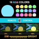12 Inch Solar Ball Light, Solar Rechargeable Globe Light,16 RGB Colors and Dimmable Globe Light with Remote,Decor for Patio,Garden,Yard,Beach,Pathway,Party Decorative Lighting
