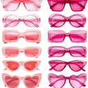 Matcheck 12 Mixed Style Sunglasses Retro Colored Party Glasses Solid Clear Color Costume Bulk Eyeglasses Unisex Adult