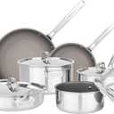 Viking PureGlide Pro 3-Ply Nonstick Cookware Set, Made without PFAS, 10-Piece Induction Pots and Pans Set, Metal Utensil Safe Titanium Nonstick Surface, Oven Safe to 600F. (Incomplete, 8 Items Included)