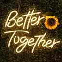 Looklight Better Together Neon Sign,Neon Light for Wall Decor,Wedding Neon Sign,Warm White Led Neon Light USB Letters Neon Signs Led Signs for Wedding,Engagement Party,Birthday