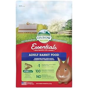 Oxbow Essentials Rabbit Food, Adult, Made with Oxbow Timothy Hay for Rabbit, Pet Pellets with Vitamins & Minerals, Small Animal Pet Products, Bunny Food, Made in USA, High Fiber, 10 lb. Bag BB: Aug 4/2027