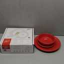 Fiesta Classic Rim 3-Piece Dinnerware Set Durable Ceramic, Lead-Safe, Dishwasher/Microwave/Oven Safe Made in USA Dinnerware - Scarlet