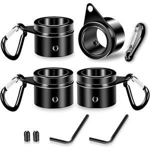 REERON 1" Flag Pole Rings Clips 360 Rotating Flagpole Swivels Clips Flag Mounting Rings - Aluminum Alloy Anti Furling Flagpole Rings Flag Parts Kit for 0.75-1.02 Inch Diameter Pole (Black - 4PCS)