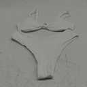 geluboao Bikini Set for Women Solid V Neck Knot Front Push Up High Leg Thong Two Piece Swimsuit, M