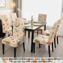 JQinHome Summer Chair Covers Set of 4, High Stretch Removable Washable Chair Seat Protector, Colorful Floral & Butterfly Print Dining Chair Slipcovers for Home, Party, Kitchen Decor