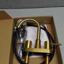 Gold Bathroom Faucet, Brushed Gold Bathroom Faucet, Gold Faucets for Bathroom Vanity, 4 Inch 2 Handle Center set, Lead-Free, with Copper Pop Up Drain (Brushed Gold)