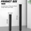 Yaocom 2 Pcs 6" Single Wall Stove Pipe 38" to 70" Telescoping Pipe