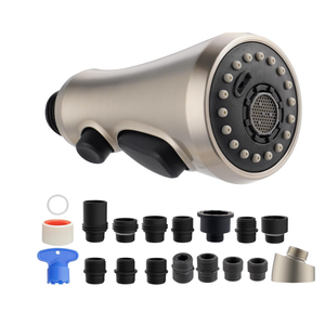 Hibbent Pull Down Kitchen Faucet Head Replacement, 3-Function Kitchen Faucet Head Sink Spray Nozzle with 15 Adapters, American Standard, Delta, Kohler Faucets,