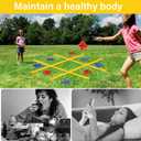 Giant Tic Tac Toe Outdoor Games for Kids Adults Family, Portable Tic Tac Toe Bean Bag Toss with 10pcs Bean Bag, Large Outdoor Lawn Backyard Games Carnival Field Day Game