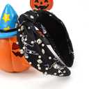 Halloween Rhinestone Jeweled Headbands for Women, Knotted Skeleton Hair Hoops