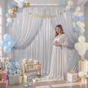 20x12ft Silver Sequin Backdrop Curtain for Parties Glitter Photo Backdrop Wrinkle Free Polyester Drapes Shimmer Back Drop for Wedding Birthday Baby Shower Photography Shiny Background 4 Panels 5x12ft
