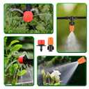 Garden Drip Irrigation Kit, 164FT Greenhouse Micro Automatic Drip Irrigation System Kit with 1/4 inch Blank Distribution Tubing Hose Adjustable Patio Misting Nozzle Emitters Sprinkler