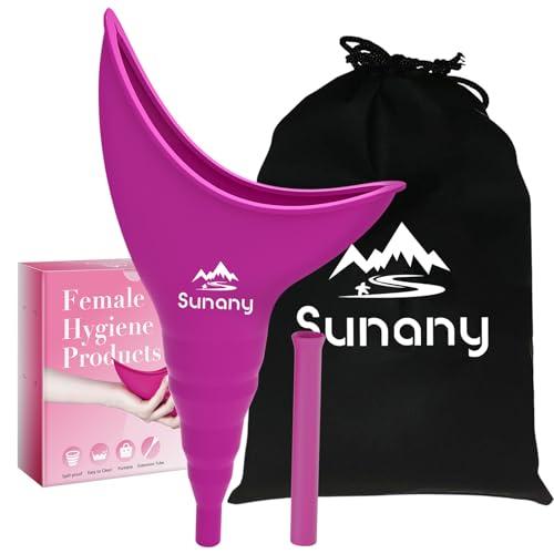 Sunany Female Urinal, Female Urinal with Silicone Funnel, Portable for Standing Female, Reusable Urinal for Female Toilet, Women's Urinal is The Perfect Companion for Indoor Use
