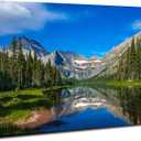 Colorado Wall Art Banff Mountain Picture Wall Decor Canvas Prints for Living Room National Park Scenery Poster Photography 12x16", Pine Tree Forest Lake Landscape Painting Artwork Home Decorations (Nature06)