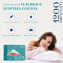 XOOX Linen 100% Egyptian Cotton Sheets King Size Bed Set - 4 PC 1200 Luxury High Thread Count White Egyptian Cotton King Sheet Set, Silky Soft, Cooling, Sateen Weave, 17" Deep Pocket Bedsheet