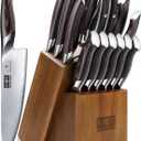 16-Piece Knife Set, Japanese High Carbon Stainless Steel Kitchen Knife Set, Ultra Sharp Chef Knife Block Set with Sharpener