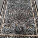 Lahome Floral Area Rugs 5x7, Soft Washable Rugs for Living Room Bedroom, Boho Non Slip Low Pile Forest Design Large Throw Carpet for Farmhouse Dining Room Office Giverny, Black