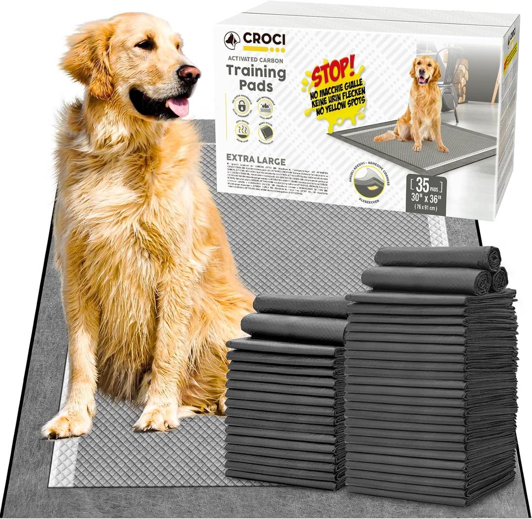 CROCI Charcoal Pee Pads for Dogs Odor Control Leak Proof XXL 30x36in 35Ct
