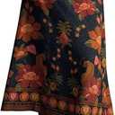 Breoklla Women 2025 Fall Skirt Boho Midi Western Skirt Floral Cowgirl Dress for Country Concert Outfit (2408B,Navy,M)