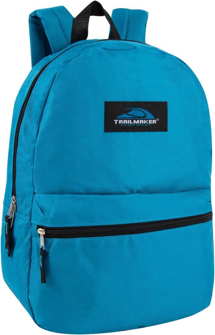 Trail maker Classic 17 Inch Backpack with Adjustable Padded Shoulder Straps (Light Blue) (One Size)