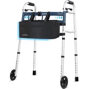 Folding Narrow Walker for Seniors – Width & Height Adjustable Walker, Lightweight Standard Walker for Elderly, Walkers for Seniors, Disabled, Bariatric