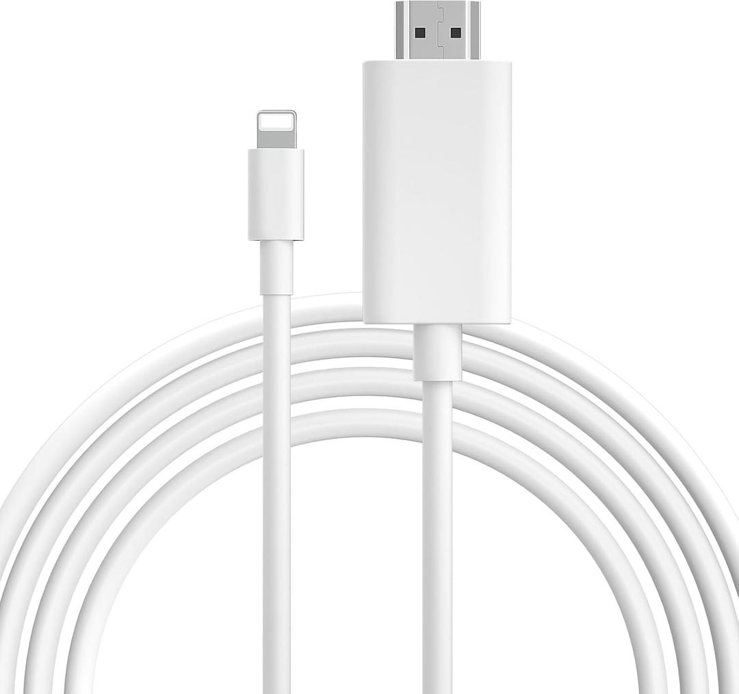 [MFi Certified] 13.2ft Long Version Lightning to HDMI Cable Adapter, 1080P Lightning to Digital AV Adapter Sync Screen Connector Compatible for iPhone 14 13 12 11 to HD TV Projector Monitor