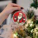 2 x Hail Santa - Santa Rocker - Heavy Metal Rock - Emo Goth Rockstar - Christmas Ornaments - Christmas Decorations - 3.6 in Acrylic - Funny Gag Gifts - White Elephant - Stocking Stuffers