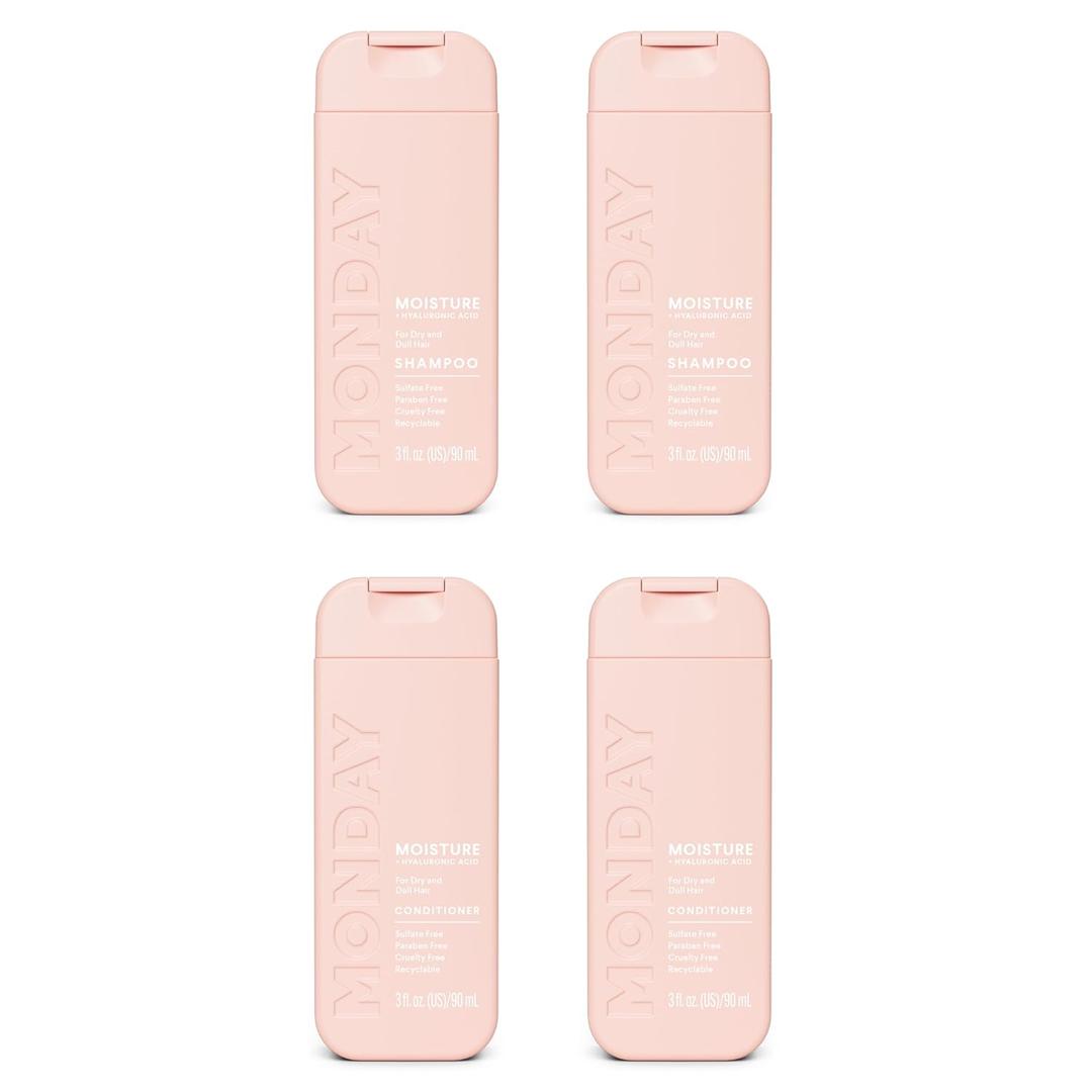 MONDAY Haircare MOISTURE Shampoo + Conditioner with Hyaluronic Acid & Shea Butter for Dry & Dull Hair 90 mL (Dual Set) MONDAY Haircare MOISTURE Shampoo + Conditioner with Hyaluronic Acid & Shea Butter for Dry & Dull Hair 90 mL (Dual Set)