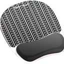 Fellowes Photo Gel Mouse Pad Wrist Rest with MICROBAN - Black Chevron (9549901) (9.3L x 7.9W inches)