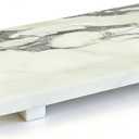 Marble Tray Vanity Tray, for Jewelry, Soap, and Perfume Display Organizer, White Pedestal Stand for Bathroom Home Decor