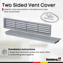 1 Set - Two-Sided Door Vent Cover 17.7x3.6 inch with Screws - Gray Plastic Ventilation Grille - Door Vents for Interior Doors - Door Louver Vent - Door Return Air Vent with Screws, by Steinberg14